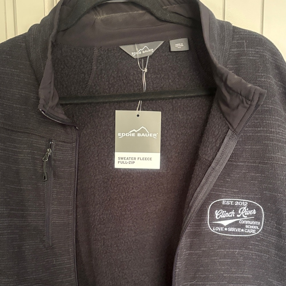 Eddie Bauer Men's Charcoal Sweater Fleece Jacket